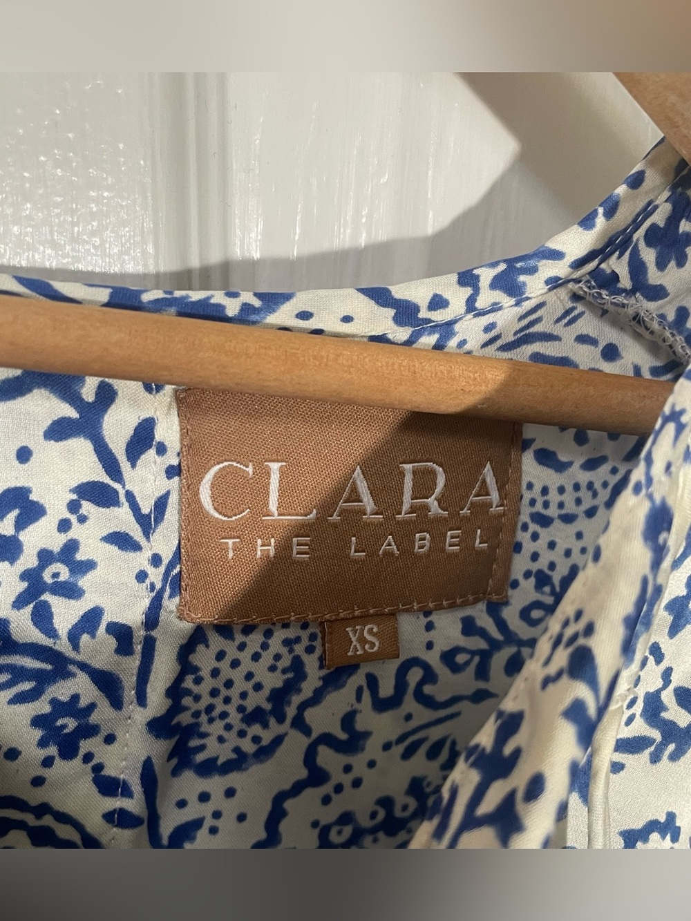 Clara The Label Blouse Shirt Top Size XS XSmall Cotton Ruffle Floral Preppy - Picture 4 of 11